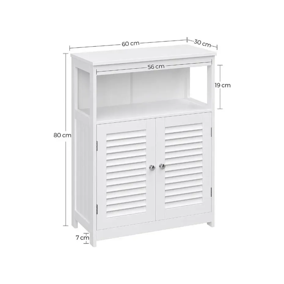 Parya Home - Badkamerkast - Vrijstaande Kast - 2 Deuren - Hout - Wit