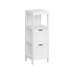 Parya Home - Badkamerkast - Medicijnkast - 2 Lades - 1 Open vlak - Hout - Wit