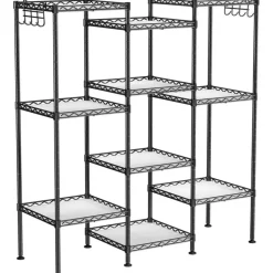 Parya Home - Badkamerrek 5 platen en haken zwart