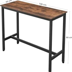 Parya Home - Bartafel - Vintage - Bruin - Hout & Metaal