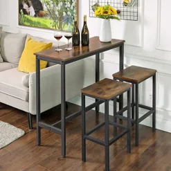 Parya Home - Bartafel - Vintage - Bruin - Hout & Metaal