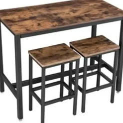 Parya home - Bartafel Set - 120x60x90 - Donkerbruin