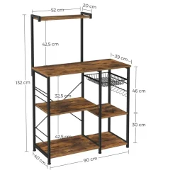 Parya Home - Keukenkast - Keukenrek - Industrieel - Hout - Bruin
