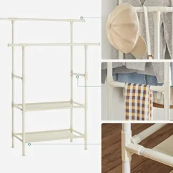 Parya Home - Kledingrek - Belastbaar tot 70 kg - wit