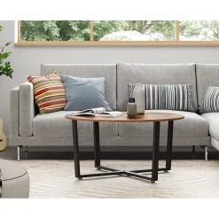 Parya Home - Salontafel - IJzer & Hout - Vintage - Donkerbruin