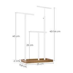 Parya Home - Sierradenrek - Oorbellenstandaard - 2-in-1 - Hout - Wit
