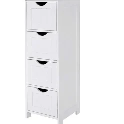 Parya Home - Smalle Ladekast met 4 Lades - Hout - Wit