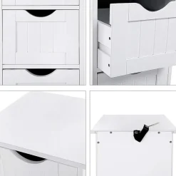 Parya Home - Smalle Ladekast met 4 Lades - Hout - Wit