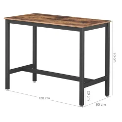 Parya Home - Stabiele Bartafel - Metaal/Spaanplaat - Bruin/Zwart