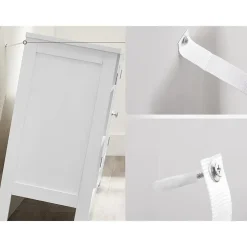 Parya Home - Wastafelonderkast -Badkamerkast - 2 Deuren - 2 Planken - Hout - Wit