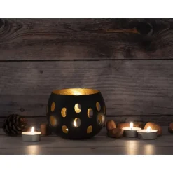 Parya Home - Waxinelichthouder set van 2 - Zwart