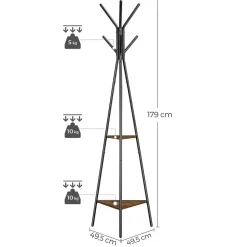 Parya Home - Zwarte Kapstok - Boomvormig - 2 planken - Industrieël