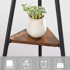 Parya Home - Zwarte Kapstok - Boomvormig - 2 planken - Industrieël