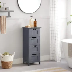 Parya Home Badkamerkast, badkamerkast, zijkast met 4 laden