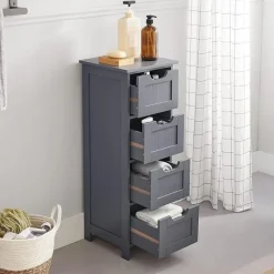 Parya Home Badkamerkast, badkamerkast, zijkast met 4 laden