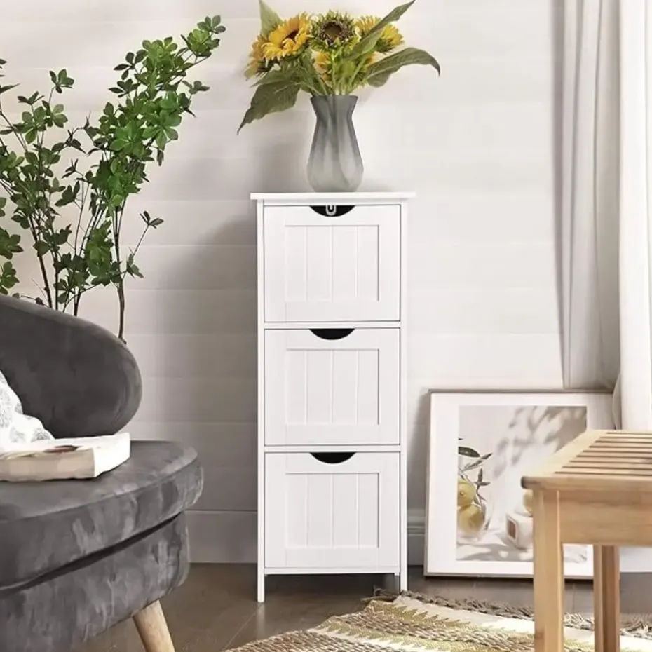 Parya Home Badkamerkast, badkamerkast, zijkast met 4 laden