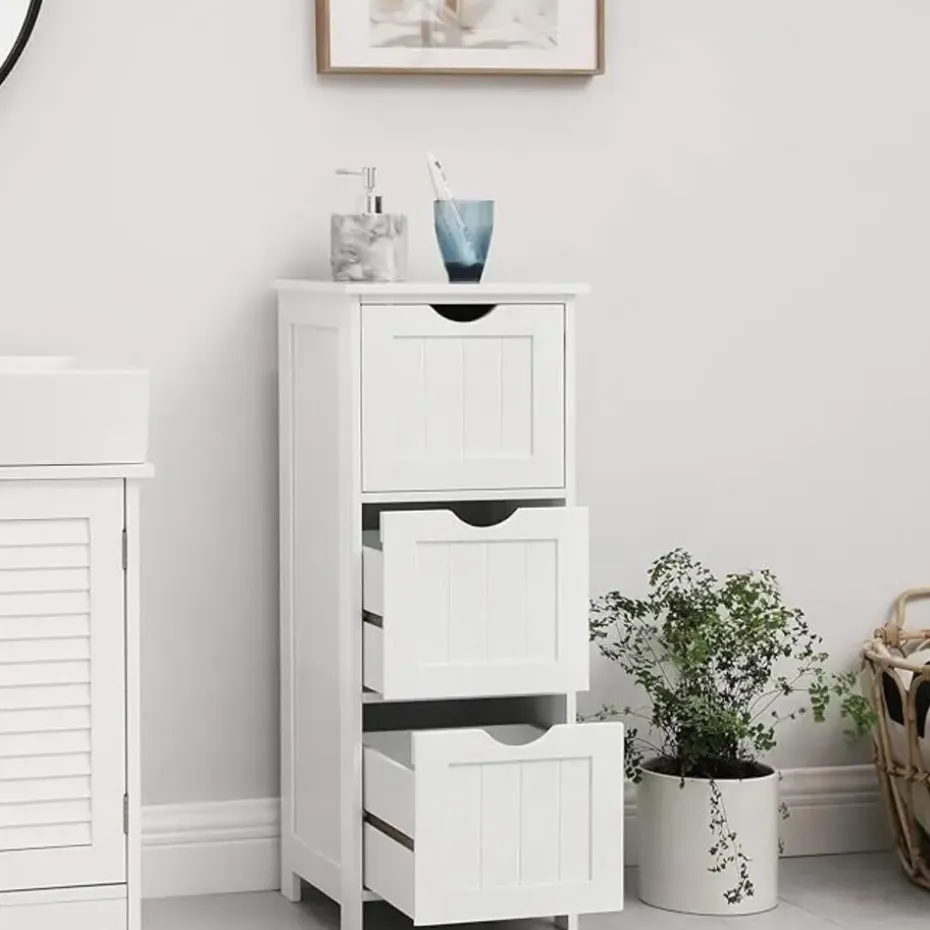 Parya Home Badkamerkast, badkamerkast, zijkast met 4 laden