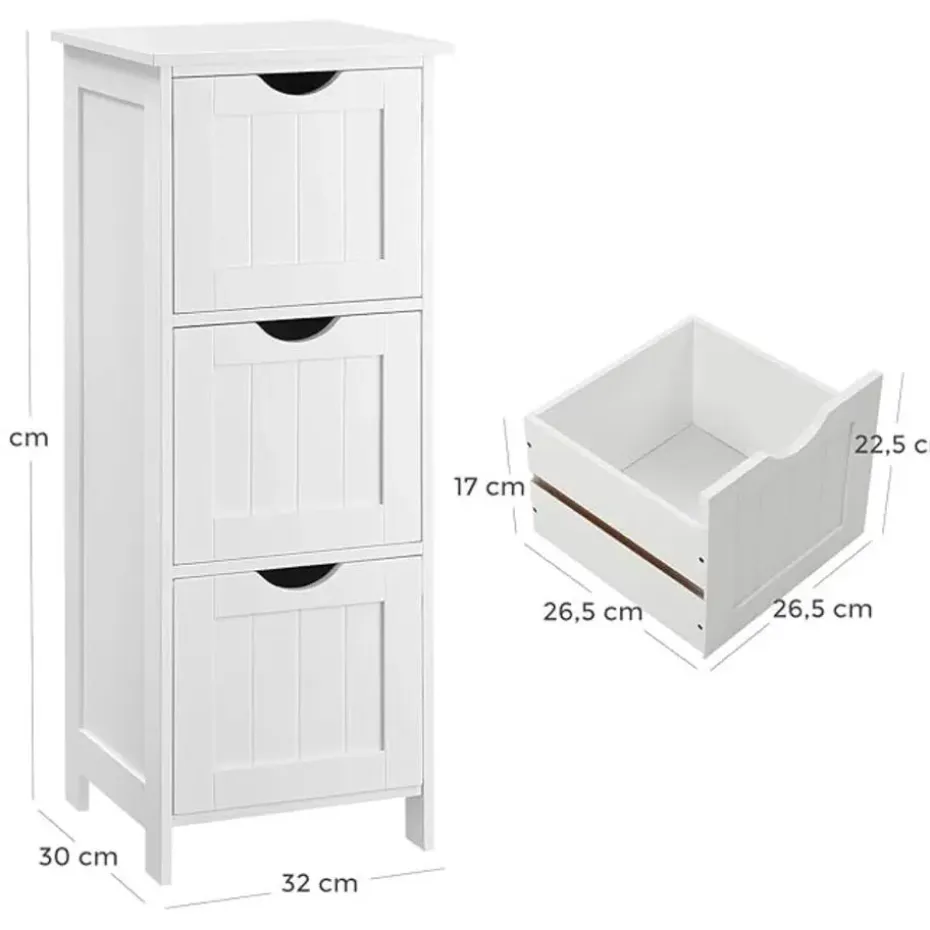 Parya Home Badkamerkast, badkamerkast, zijkast met 4 laden