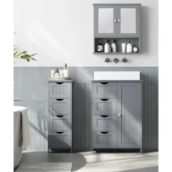 Parya Home Badkamerkast, badkamerkast, zijkast met 4 laden