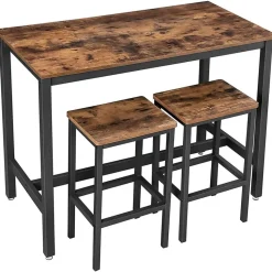 Parya Home Bartafel Set - Bartafel incl. twee barstoelen - Industrieel - Vintage