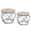Parya Home Bijzettafel, set van 2 salontafels, grijs-zwart