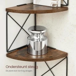 Parya Home Hoekplank, boekenkast met zigzagdesig, 5 lagen