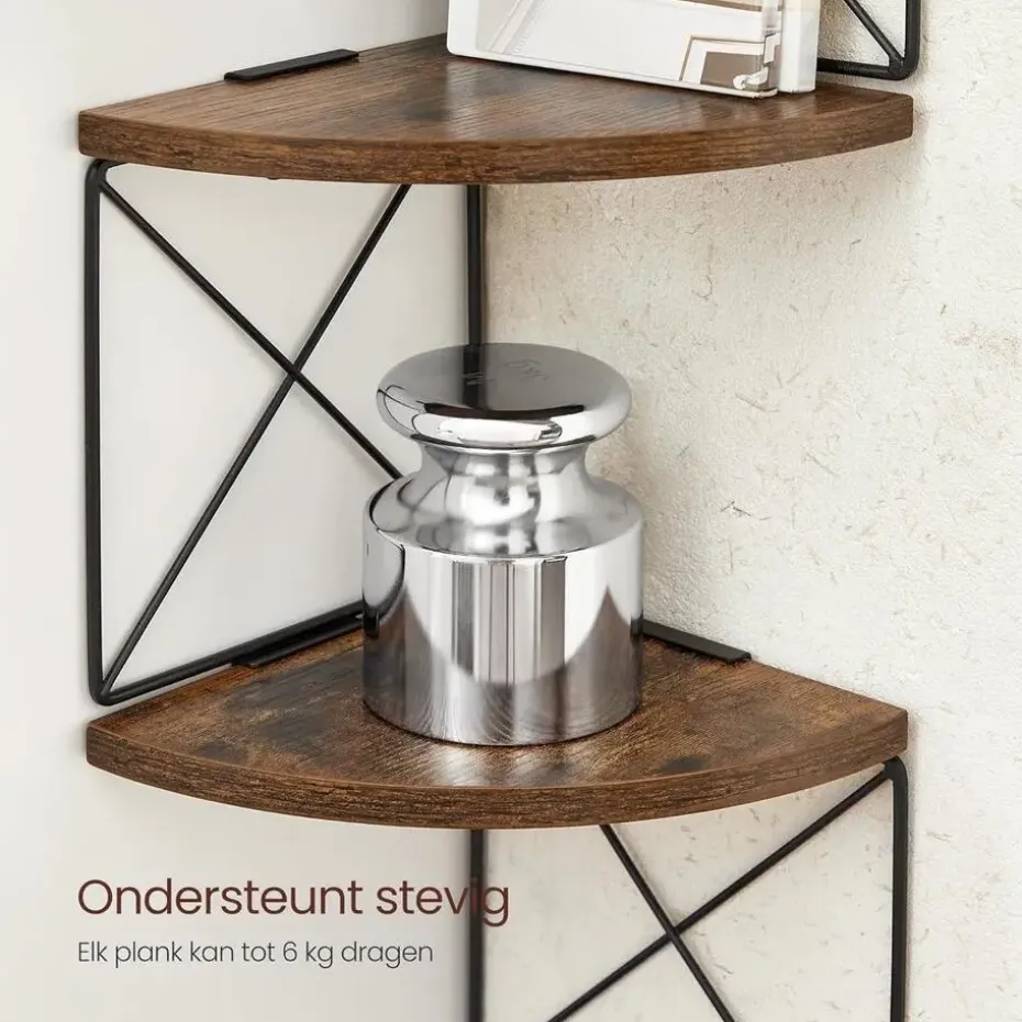 Parya Home Hoekplank, boekenkast met zigzagdesig, 5 lagen