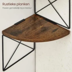 Parya Home Hoekplank, boekenkast met zigzagdesig, 5 lagen