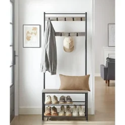 Parya Home 3-in-1 Kapstok met Schoenenrek – Entreekast met bankje