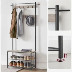 Parya Home 3-in-1 Kapstok met Schoenenrek – Entreekast met bankje