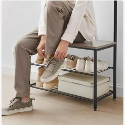 Parya Home 3-in-1 Kapstok met Schoenenrek – Entreekast met bankje