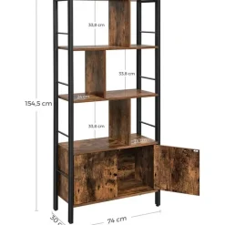 Parya Home Industriėle Boekenkast – Staande kast met 4 legplanken