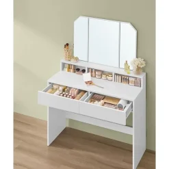 Parya Home Kaptafel, kaptafel met opklapbare spiegel en 2 laden