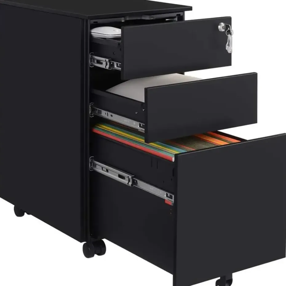 Parya Home Ladeblok bureau op wieltjes 3 Lades