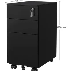 Parya Home Ladeblok bureau op wieltjes 3 Lades