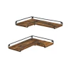 Parya Home L-vormige hoekplank, set van 2, wandplank