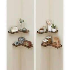 Parya Home L-vormige hoekplank, set van 2, wandplank