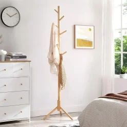 Parya Home Massief Houten Kapstok – kledingrek met 8 haken