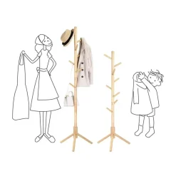 Parya Home Massief Houten Kapstok – kledingrek met 8 haken