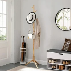 Parya Home Massief Houten Kapstok – kledingrek met 8 haken