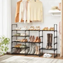 Parya Home metalen schoenrek met 5 niveaus - zwart