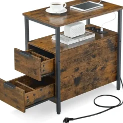 Parya home Nachtkastje met Stekkerdoos Bruin