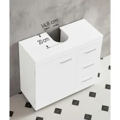 Parya Home Onderkast, Badkamerkast met 3 laden, 2 compartimenten