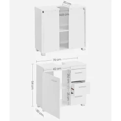 Parya Home Onderkast, Badkamerkast met 3 laden, 2 compartimenten