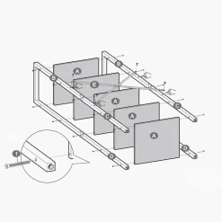 Parya Home Opbergrek met stalen frame, voor woonkamer
