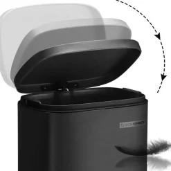 Parya Home Prullenbak voor keuken met pedaal en softclose, zwart