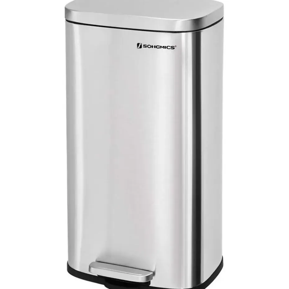 Parya home RVS Pedaalemmer - 30 liter - Rechthoekig