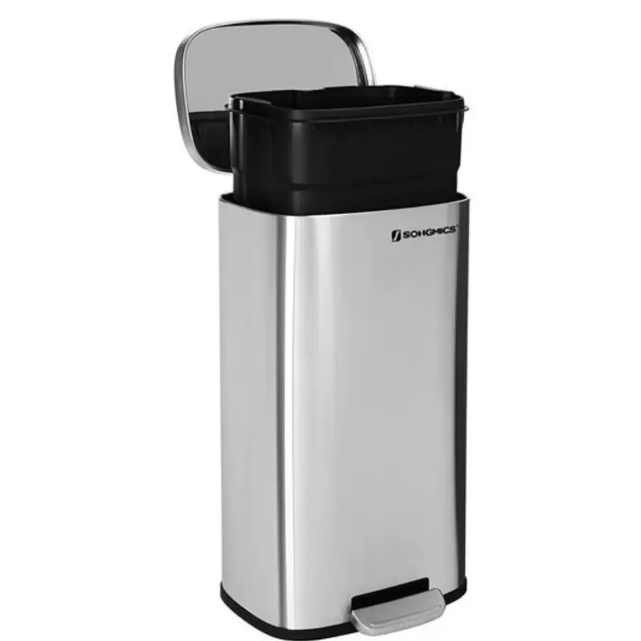 Parya home RVS Pedaalemmer - 30 liter - Rechthoekig