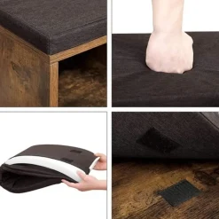 Parya Home Schoenenkast met Zitvlak - Zwart en Rustiek Bruin