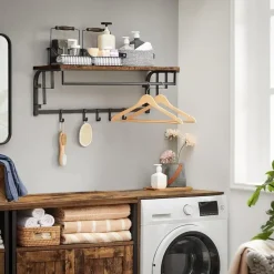 Parya Home Wandkapstok met Haken – Wandkapstok met 5 afneembare haken